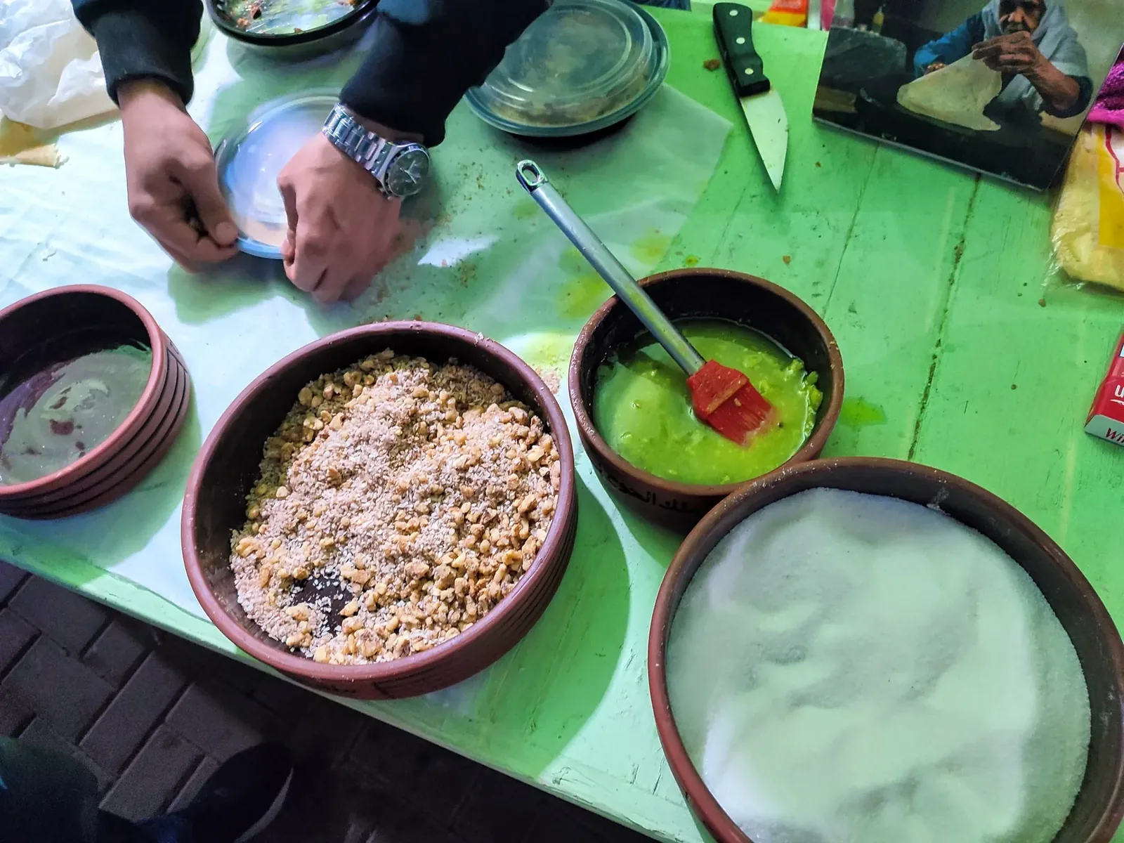 Guests enjoying the meal.